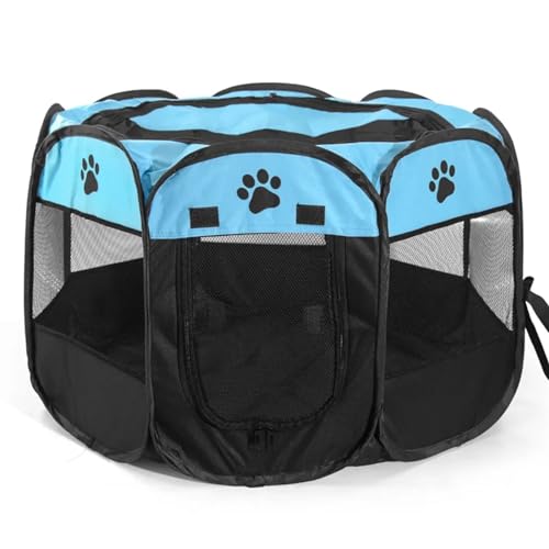 Tipi Zelt für Haustiere Haustierzelt, tragbar, faltbar, faltbar, for Katzen und Hunde, langlebig, for Katzen und Hunde (Color : Blue, Size : M)