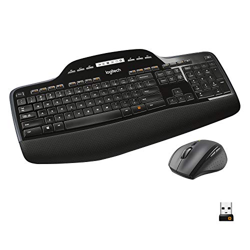 Logitech MK710 Funk-Tastatur,- Maus-Set Multimediatasten US-International, QWERTY Schwarz