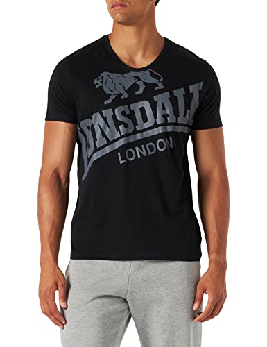 Lonsdale Men's SYMONDSBURY T-Shirt, Black/Grey, M