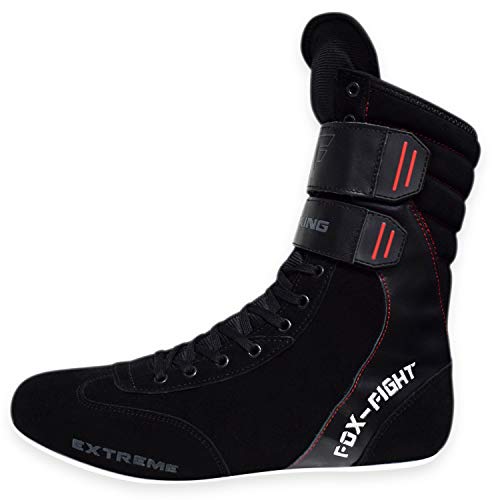 FOX-FIGHT Extreme Boxstiefel aus echtem Leder professionelle hochwertige Qualität Boxen Boxing Schuhe Boxschuhe Box Hog Boots 41 - schwarz