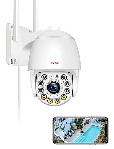 Tonton WLAN Überwachungskamera Set, 4ch 1080P NVR-Videoüberwachungs Sets mit 2Stk 2MP Überwachungskamera DIY-Setup Wetterfeste Kostenlose APP-Fernbedienung Audioaufnahme PIR Bewegungsmelder 500GB