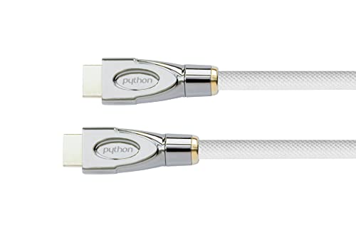 PYTHON Series PREMIUM AKTIVES High-Speed-HDMI Anschlusskabel mit Ethernet - REDMERE CHIPSATZ - 4K2K / UHD / Ultra HD @ 30 Hz - KUPFERLEITER, 3D, 3-fach geschirmt, Nylongeflecht - WEISS - 15 m