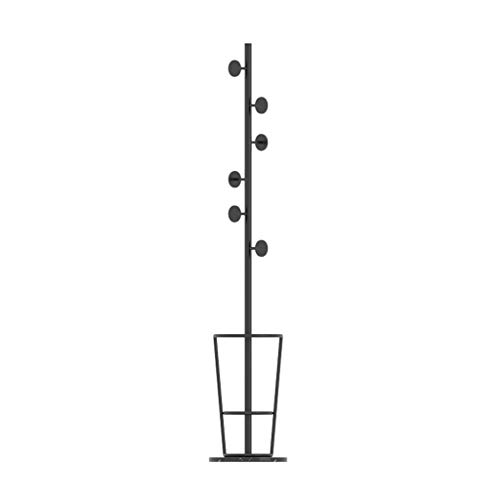 XXZY garderobenständer Mantelständer 6 Haken Eisenmantel Rack Nordic Creative Marmor Base mit Regenschirm Ständer Home Aufbewahrung Kleiderbügel Praktische und perfekte Dekoration (Color : Black)