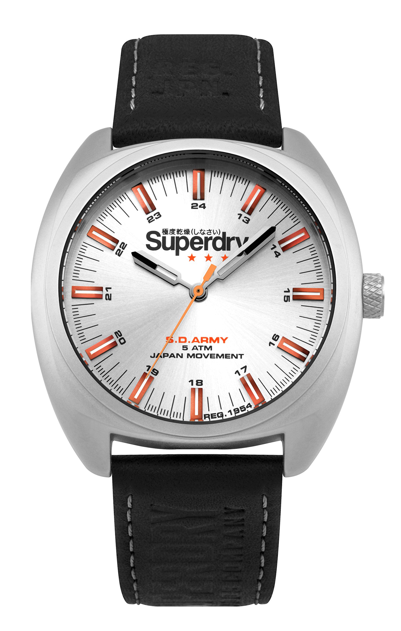 Superdry Herren Analog Quarz Uhr mit Leder Armband SYG228B