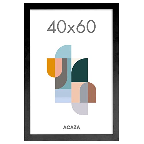 ACAZA Bilderrahmen, 40 x 60 cm, für Fotos und Poster, MDF-Holz, Schwarz