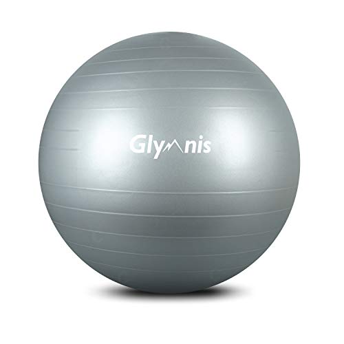 Glymnis Gymnastikball Sitzball 55cm 65cm 75cm Dicker Pilates Ball inkl. Luftpumpe Robuster 300kg Maximalbelastbarkeit für Hause Gym Büro
