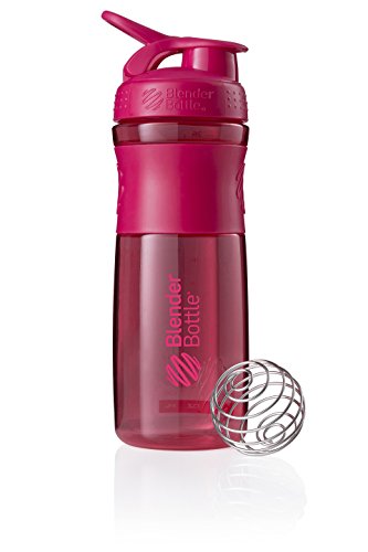 BlenderBottle Sportmixer Tritan Trinkflasche mit BlenderBall, geeignet als Protein Shaker, Eiweißshaker, Wasserflasche oder für Fitness Shakes, BPA frei, skaliert bis 760 ml, 820 ml, pink