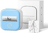 T02 Mini Handy Drucker - Bluetooth für Smartphone - tragbarer Fotodrucker , kompatibel mit iOS & Android, Miniprint mobiler Sticker für Tagebuch, Memo, Foto, Notizen