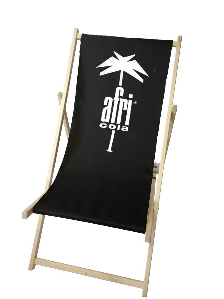 Afri Cola Liegestuhl Stuhl aus Holz Gartenliege Klappstuhl schwarz