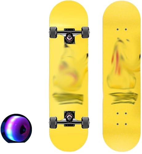31" x 8" komplette Skateboards für Anfänger, Standard-Skateboard, 7-lagiges Ahorndeck, Double Kick Concave Trick Longboard für Jungen, Mädchen, Kinder und Erwachsene