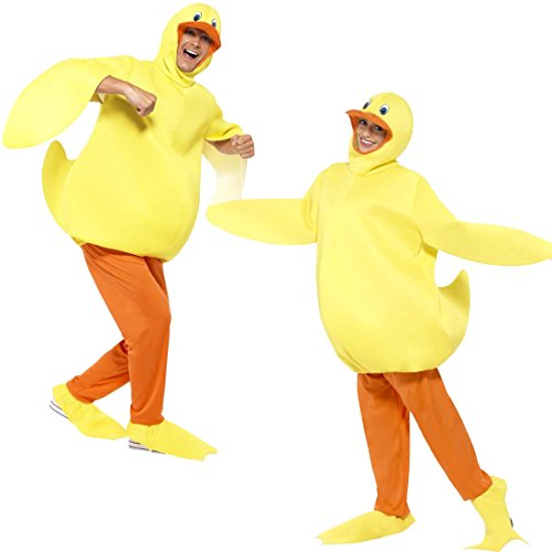 Amakando Ganzkörperkostüm Ente Entenkostüm Unisex Tierkostüm Duck Karnevalskostüm Küken Witziges Kostüm Erwachsene Faschingskostüm Badeente