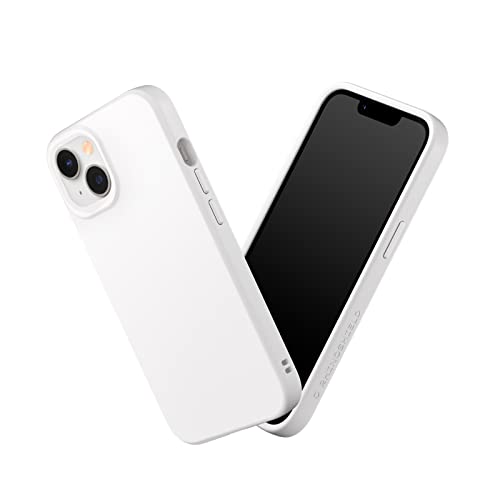 RHINOSHIELD Case kompatibel mit [iPhone 14] | SolidSuit - Stoßdämpfende & schlanke Schutzhülle mit Premium Finish - 3.5 Meter Fallschutz - Klassik Weiß