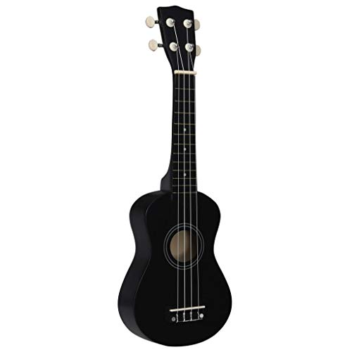 Bulufree Ukulele Sopran Anfänger Kit mit Tasche, Musikwaage, 2 Picks, 21"Ukulele für Kinder, Schwarz