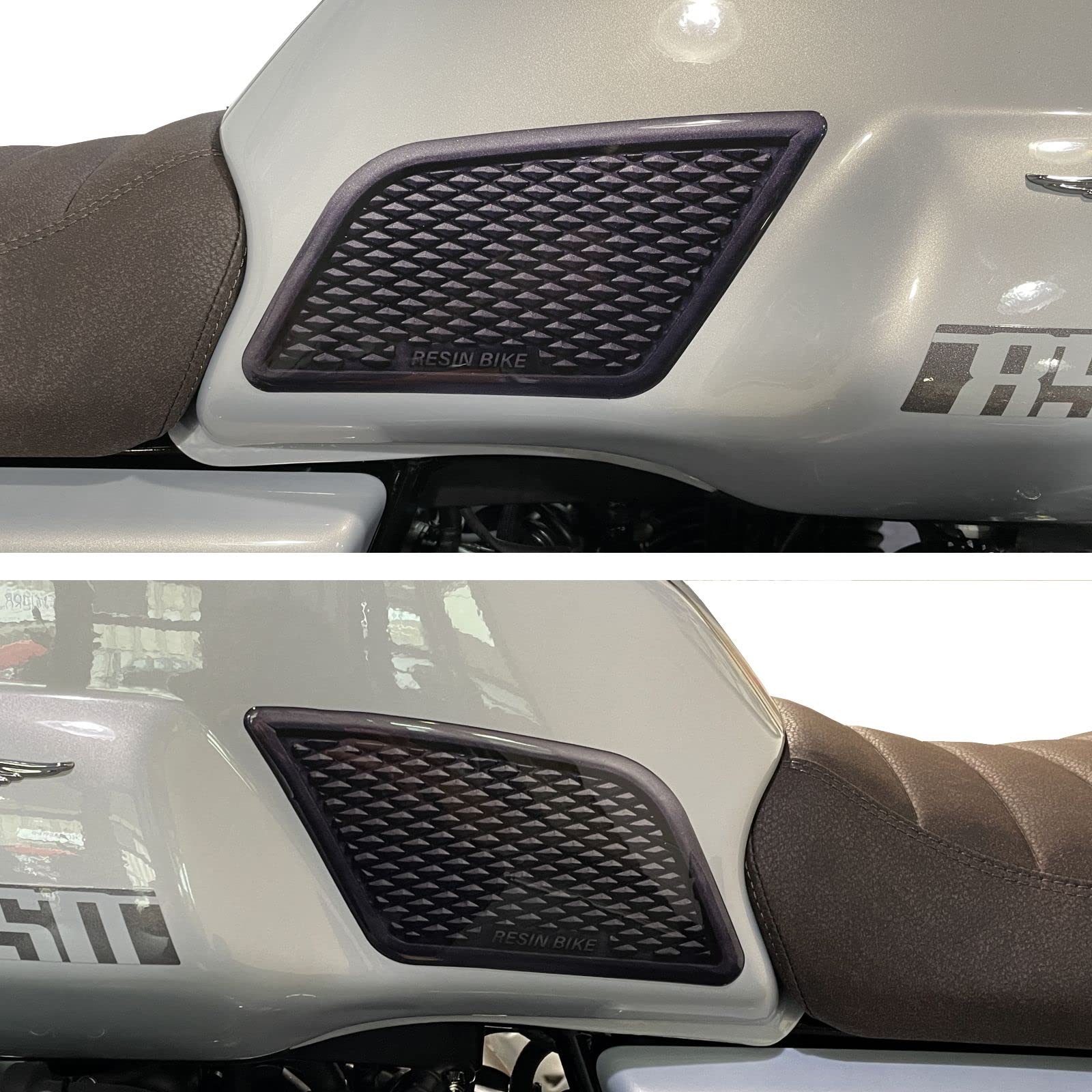 Resin Bike Aufkleber für Motorrad Kompatibel mit Guzzi V7 850 2021 Metal. Seitenschutzgitter vor Stößen und Kratzern. Paar 3D-Harzklebstoffaufkleber Hergestellt in Italien - Stickers