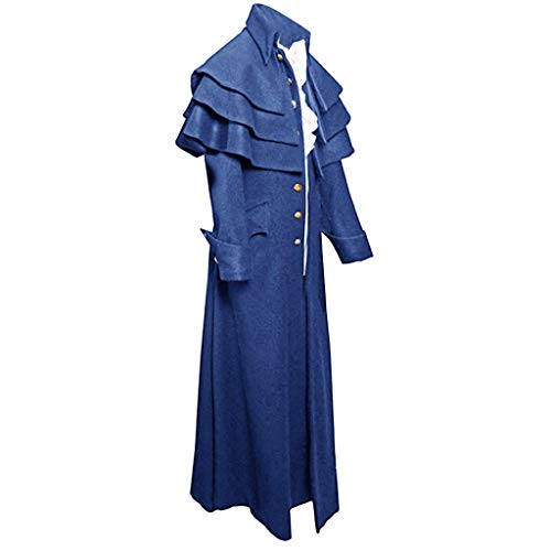 CICIYONER Herren Party Oberbekleidung Print Mantel Frack Jacke Gothic Gehrock Uniform Kostüm S-XXXL (XL, Blau-Frack)