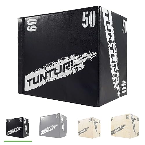 Tunturi Plyo Box, Soft Plyometric Box, Fitnessbox, 40 x 50 x 60 cm, Holz mit Eva