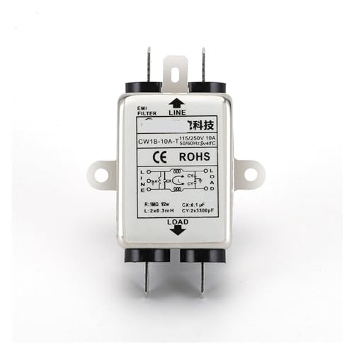 Einstufiger Filter CW1B-T, einphasiger AC-Reinigungs- und Anti-Interferenz-Stromversorgungsfilter (Size : CW1B 10A T 04 plug in type)
