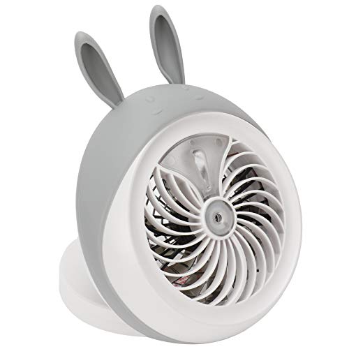 Mini-Ventilator, Befeuchtungsventilator, sicher zu verwenden für Büros für Wohnheime(Graues Kaninchen)