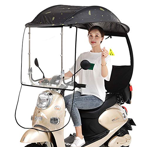 Elektrischer Fahrrad-Sonnenschutz, Regenschutz, universeller Sonnenschutz für Auto, Motorroller, Regenschirm, Mobilität, mit PVC-Windschutzscheibe