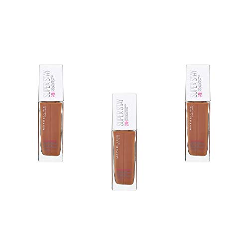 Maybelline New York Superstay 24H Long-Lasting Liquid Foundation - 70 Cocoa, 3er Pack (3 x 30 ml)