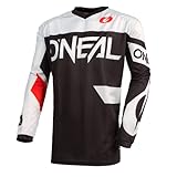O'NEAL | Motocross-Trikot | Enduro MX | Atmungsaktives Material, Gepolsterter Ellbogenschutz, Passform für maximale Bewegungsfreiheit | Element Jersey Racewear | Erwachsene | Schwarz Weiß | Größe S