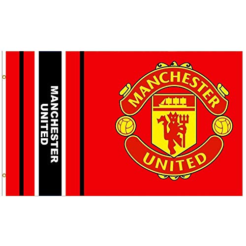 MUFC Riesige Manchester United Fußball-Wappen-Flagge, 152 x 91 cm, 100 % Polyester