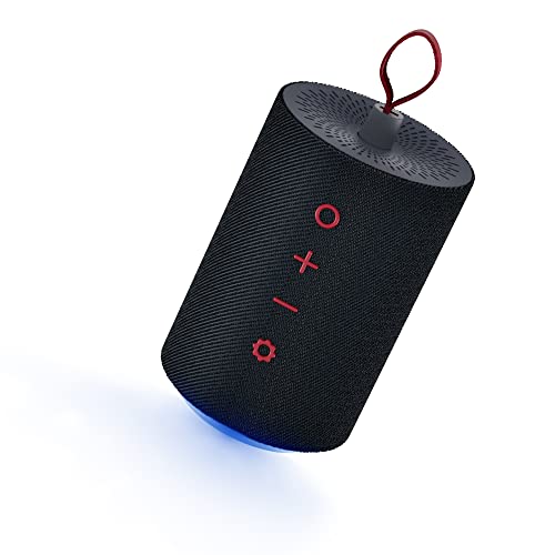 LEICKE Bluetooth Lautsprecher mit RGB Licht, DJ Roxxx Tragbar Kabellos Musikbox 360° Stereo Klein Soundbox Freisprechfunktion für PC Handy Outdoor