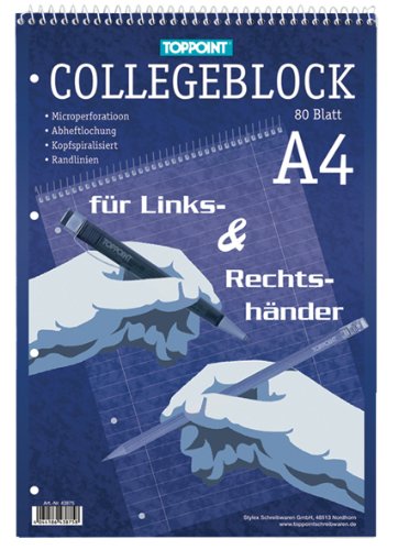 10x Collegeblock DIN A4 Rechts & Linkshänder liniert