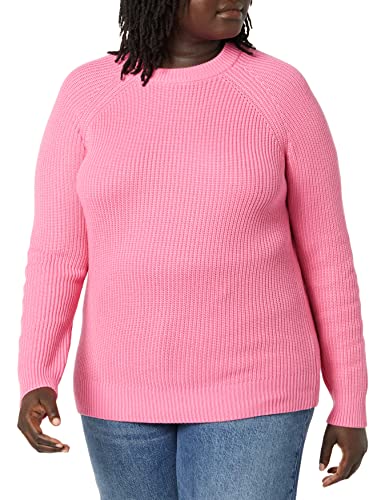 Amazon Aware Damen Rippstrick-Pullover Rundhalsausschnitt, Rosa, 5X-Large