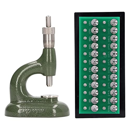 wiianoxd Uhren-Reparaturwerkzeug, Uhren-Press-Set, Gehäuserückseite, Uhrmacher-Schmuckwerkzeug, Aluminiumlegierung, grün, mit 48 Stanzformen, siehe abbildung