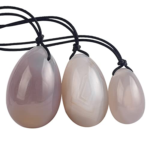 Grauer Achat-Form-Kristall-Jade-Ei, weibliche Eier, die Kegel-Fitness anziehen, natürlicher Youni-Massageball, grau ZAOQINIYIN