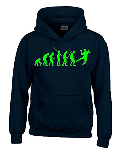 HANDBALL Evolution Kinder Sweatshirt mit Kapuze HOODIE schwarz-green, Gr.164cm