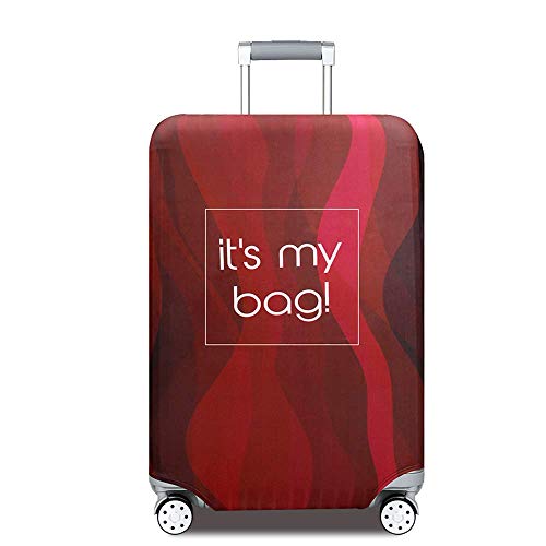 Elastisch Kofferschutzhülle Kofferhülle Streifen Lustig Spruch Kofferschutz Kofferbezug Gepäck Luggage Cover mit Reißverschluss Rot XL 29-32 Zoll