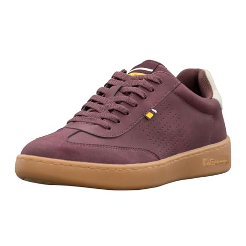 Ben Sherman Glasgow Sneaker für Herren, Burgunderrot/Gummi/gebrochenes Weiß, 44 EU