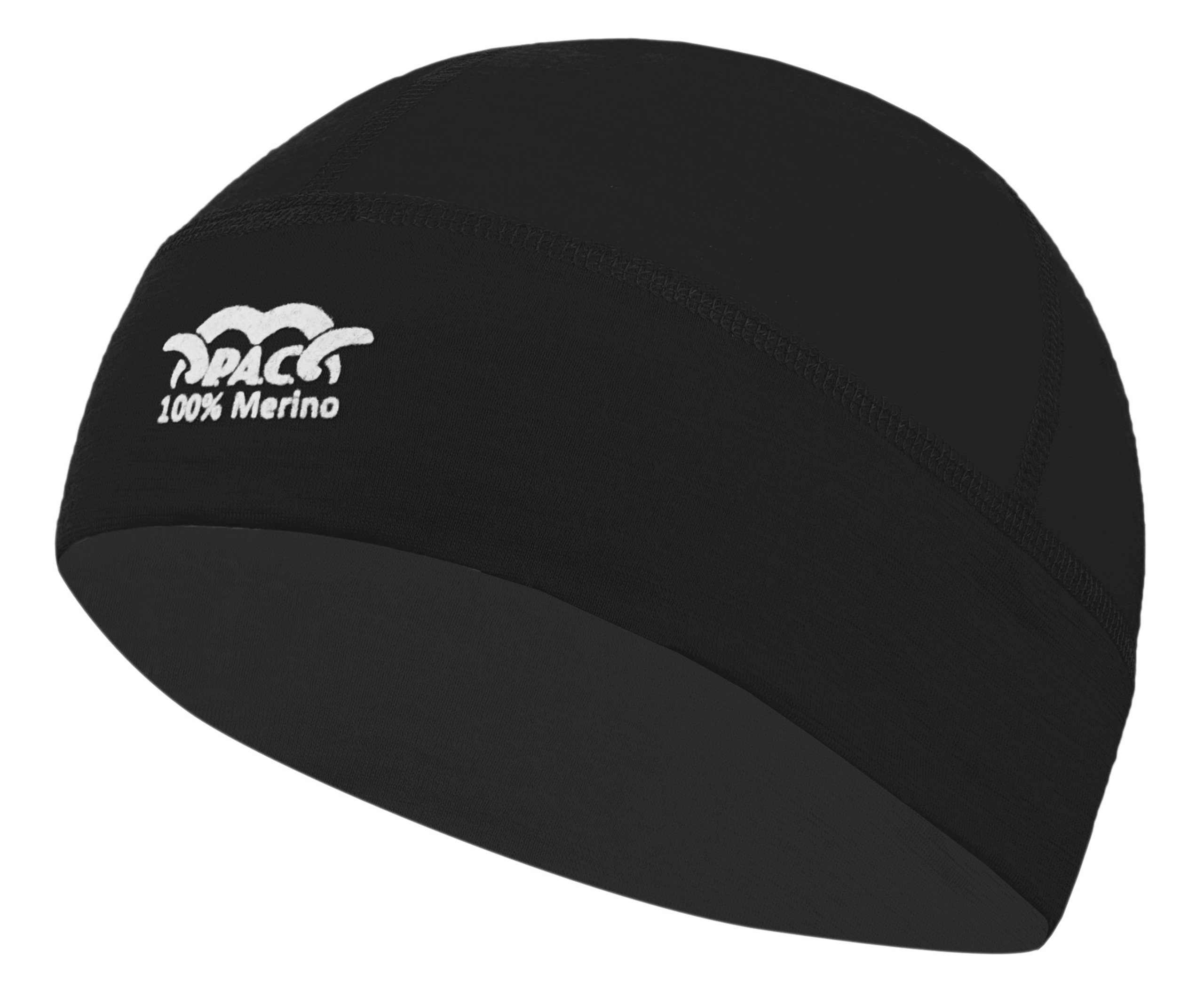 P.A.C. Merino Hat Black Funktionsmütze - atmungsaktive, funktionelle Merinowoll Mütze, Unisex, Thermoregulierung