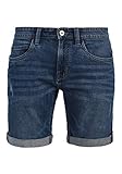 Indicode IDQuentin Herren Jeans Shorts Kurze Denim Hose im Destroyed-Optik mit Stretch, Größe:M, Farbe:Medium Indigo (869)