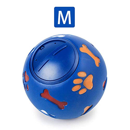 THREESS Hundespielball Interaktives Haustier Dental Kinderkrankheiten Training Spielzeug Gummiball Kauspender Leckagefutter Blau Rot 7,5 cm / 2,95 '', 3,1,