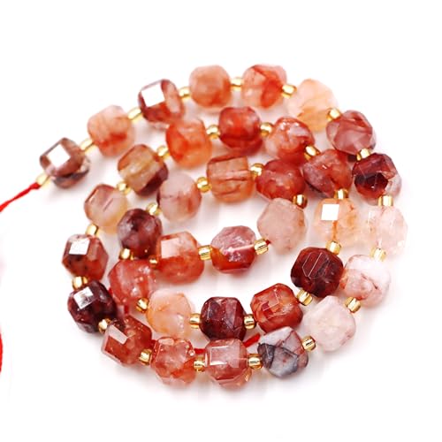 Fukugems Naturstein perlen für schmuckherstellung, verkauft pro Bag 5 Stränge Innen, facettierter Würfel Sakura Carnelian 6mm