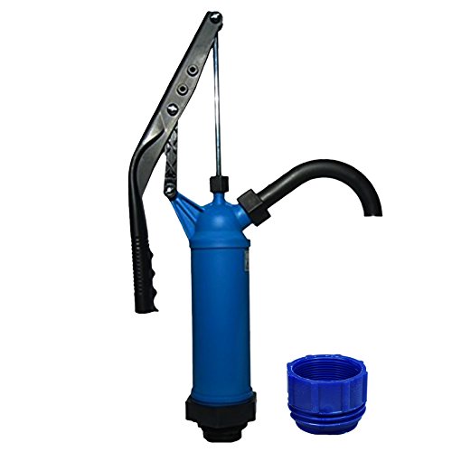 Fasspumpe Vario mit variablem Hub + Adapter blau für Gewinde S70x6 (7219) - geeignet für Alkohole, Benzin, Diesel, milde Laugen und milde Säuren - Handpumpe Hebelfasspumpe Ölpumpe Kerosinpumpe