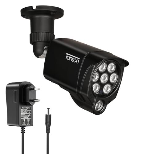 Tonton 8 LED Infrarot-Nachtsicht IR-Licht Beleuchtungslampe Infrarotstrahler 30M (100ft) für Überwachungskamera wasserdichte Zusatzlicht Videoüberwachung mit 3M DC Netzteil für Innen-und Außenbereich