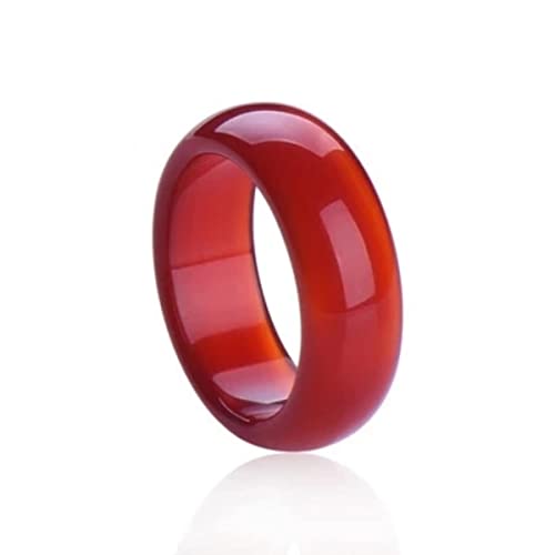 100% natürlicher echter Edelstein Kristall Anhänger Rote Jade Ringe Schmuck Glückszubehör-8.5,Rot