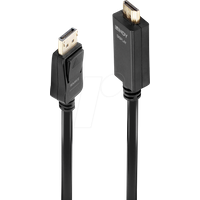 LINDY Anschlusskabel 5.00m 36924 Schwarz [1x DisplayPort Stecker-1x HDMI-Stecke