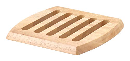 3 Stück Continenta quadratische Holz-Untersetzer aus Gummibaumholz, Unterlage für Töpfe und Pfannen, Größe: 20 x 20 x 1,5 cm, Danto® Vorteils-Set