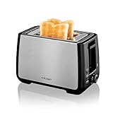 Cloer 3569 King-Size-Toaster für 2 XXL Scheiben, Check-Funktion, Edelstahlgehäuse, 1000 Watt, schwarz Kunststoff