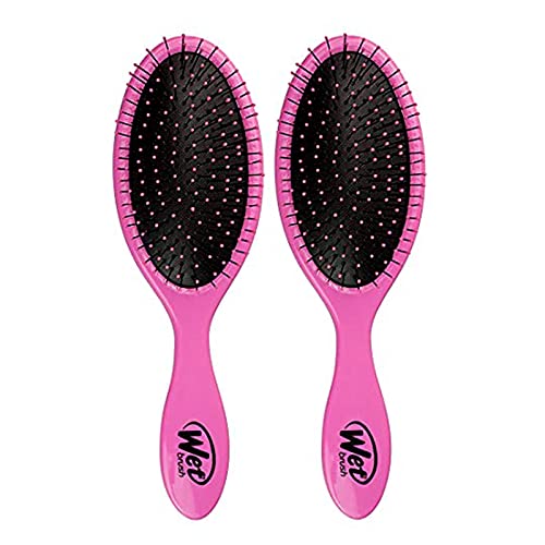 Wet Brush Intelliflex-Borsten, keine Schmerzen, Spliss und Haarbruch, Pink, 2 Stück