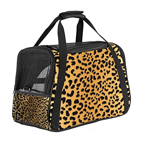 Xingruyun Hundetragetasche Leopardenmuster Katzentragetasche Faltbare Transporttasche Atmungsaktiv Haustiertasche Für Katzen Und Hunden 43x26x30 cm