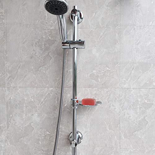 Duschgleitschiene aus Edelstahl mit Hebebühne Einfach zu installierender Duschschieber mit Saugnapf für Seifenschalen