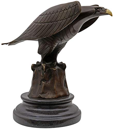 aubaho Bronzeskulptur Adler Bronze Figur Statue Bronzefigur Skulptur im Antik-Stil 21cm