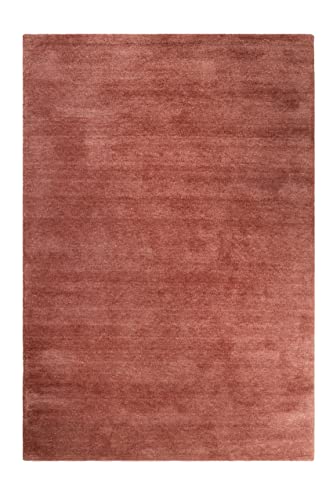 wecon home Kuschelig weicher Esprit Hochflor Teppich, bestens geeignet fürs Wohnzimmer, Schlafzimmer und Kinderzimmer LOFT(130 x 190 cm, rot braun)