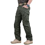 NICEYY Soldier Tactical Waterproof Pants Outdoor Combat Hiking, Mens Tactical Cargo Work Pants Ripstop Water Repellent Cargo Pants (Green XL)
